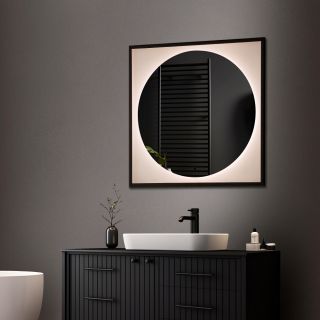 Зеркало с подсветкой ABBER See AG6117SCRB 80см чёрный